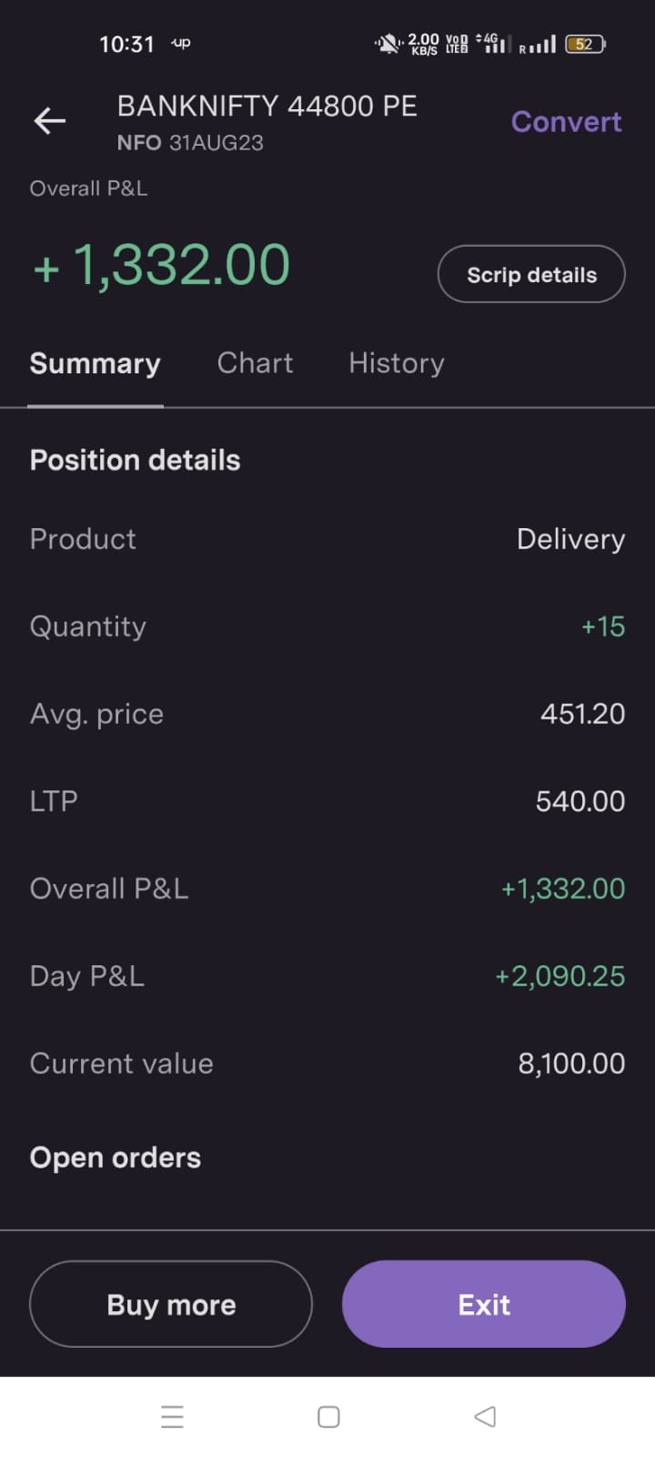 Stock Market Profit and Loss Screenshot | P&L Screenshot